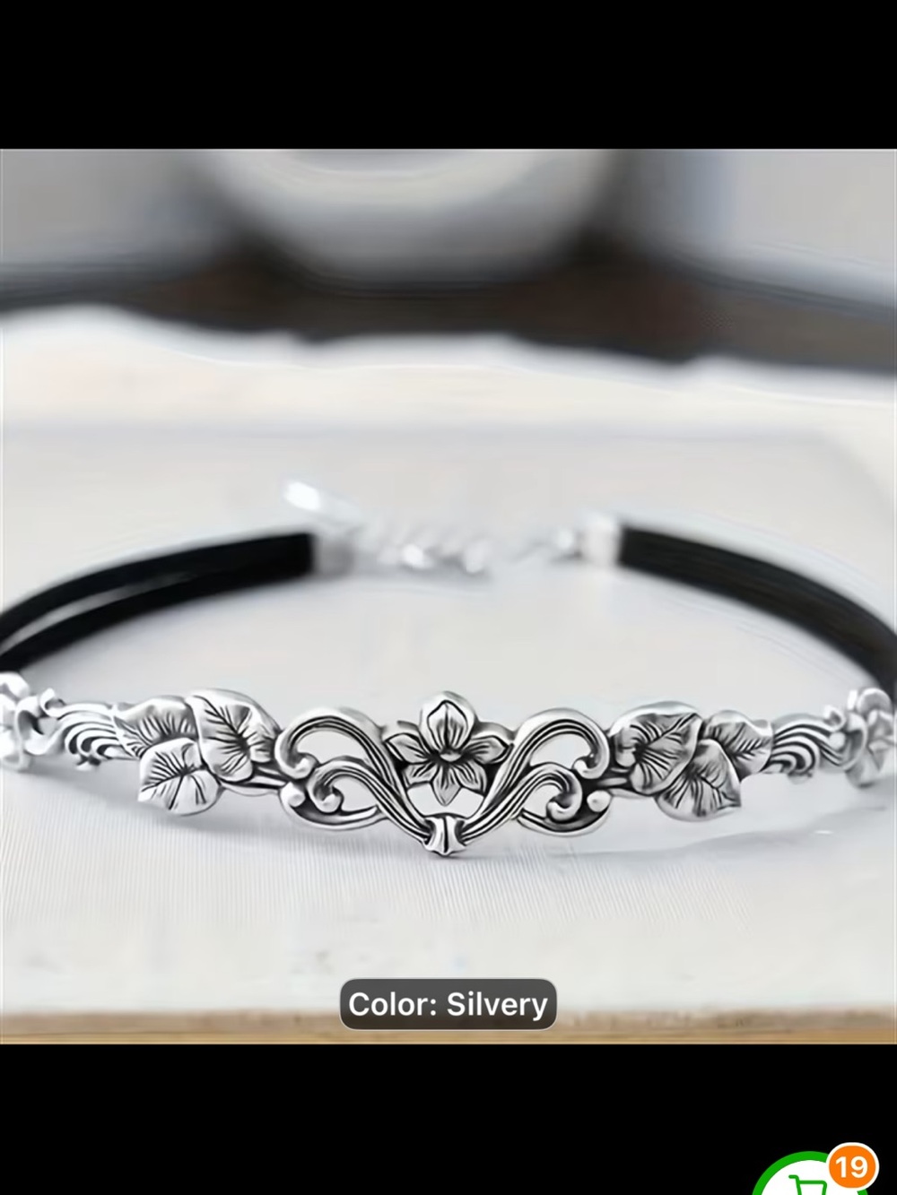 Silvery Floral Vine Women's Bracelet